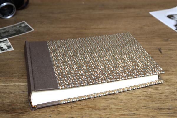 Photo album with floral pattern brown "Gerti", individual album, handmade